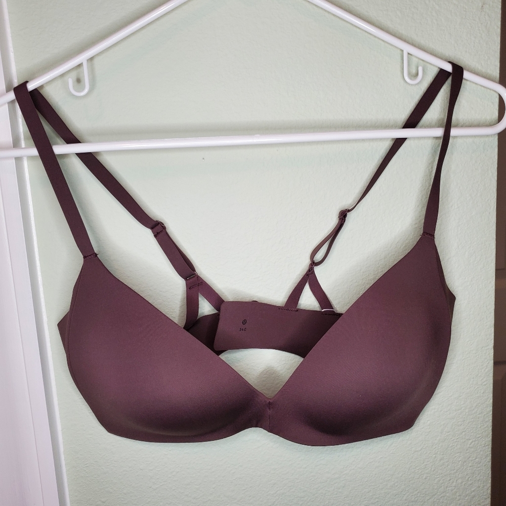 NWT Lululemon Take Shape Bra Black size 34c in cherry cola red 34 C